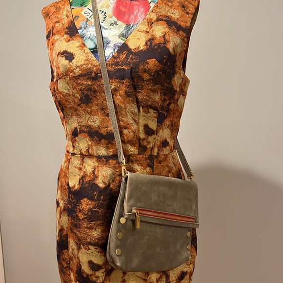 HAMMITT VIP Gray w Pewter Suede Flap Strap Crossbody - Picture 2 of 6